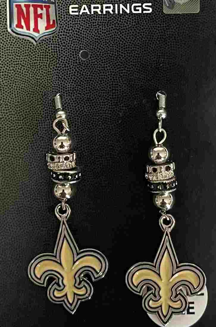 New Orleans Saints Earrings - Dangle Jewels