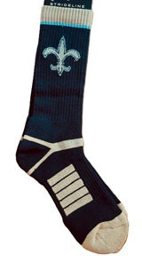 New Orleans Saints Socks - Knit Crew Logo Black