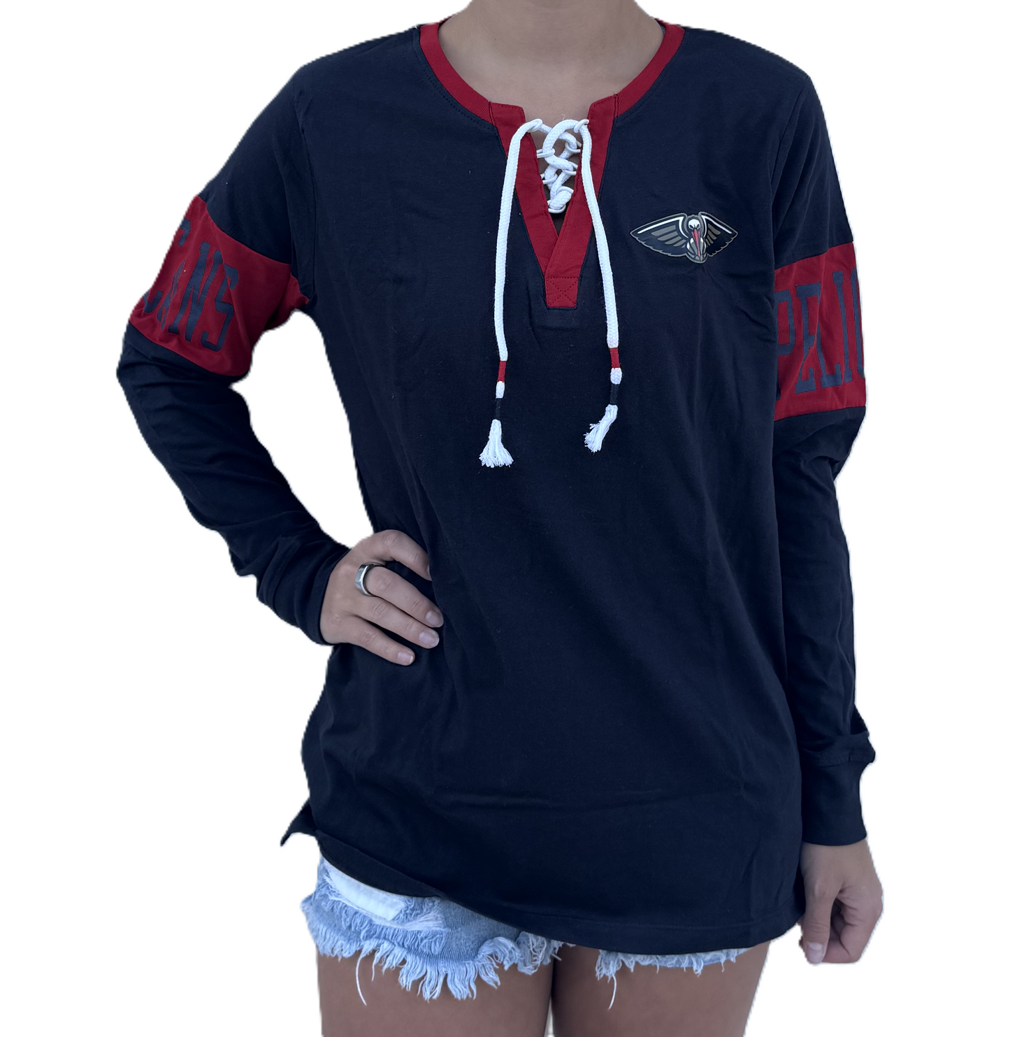 New Orleans Pelicans Women LS Shirt - Tie