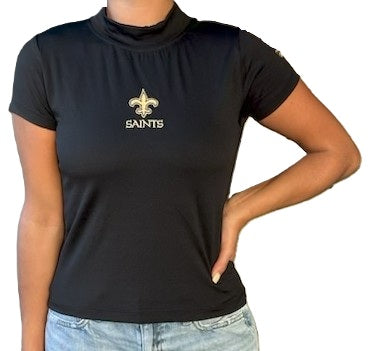 New Orleans Saints Women's Short Sleeve - Mock Neck