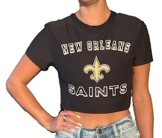 New Orleans Saints Women's Short Sleeve - Classic Crop