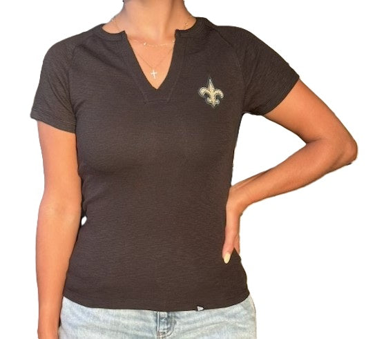 New Orleans Saints Womes's Short Sleeve - LC Bedazzled FDL