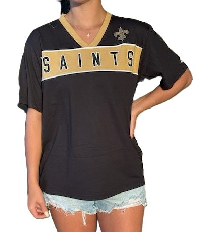 New Orleans Saints Women's Short Sleeve - Gold Band
