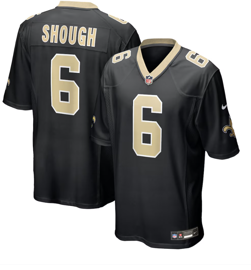 New Orleans Saints Jersey Men's Black - #6 Shough