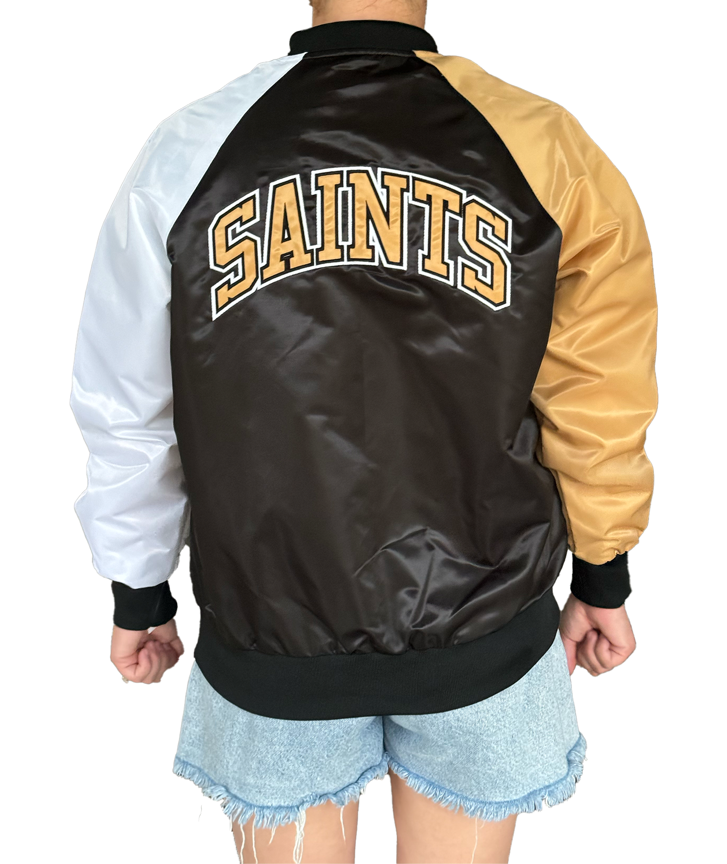 New Orleans Saints Womens Jacket - Striped Bomber