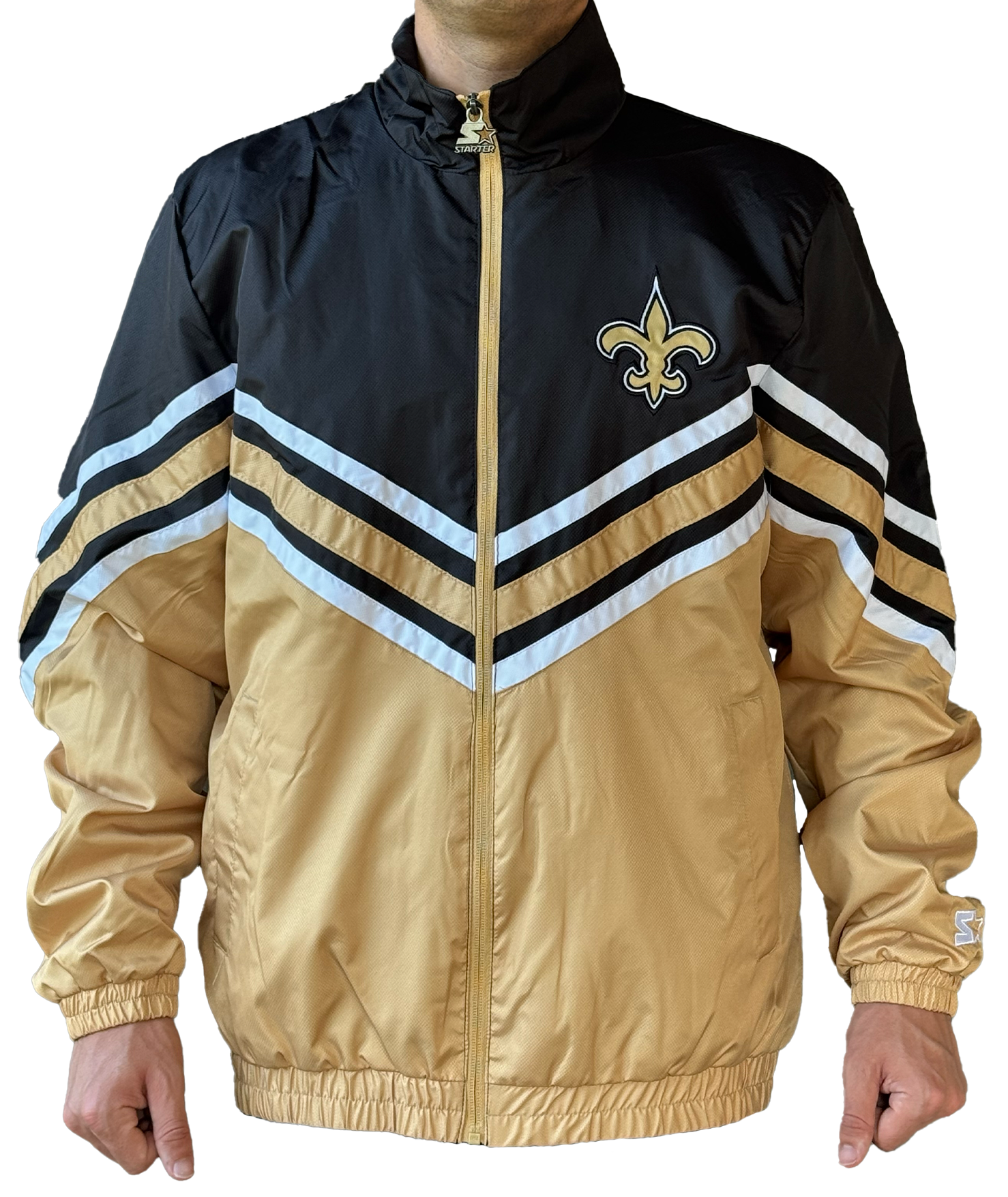 New Orleans Saints Jacket - Chevron – Black & Gold Sports Shop New Orleans Saints Jacket - Chevron – Black & Gold Sports Shop