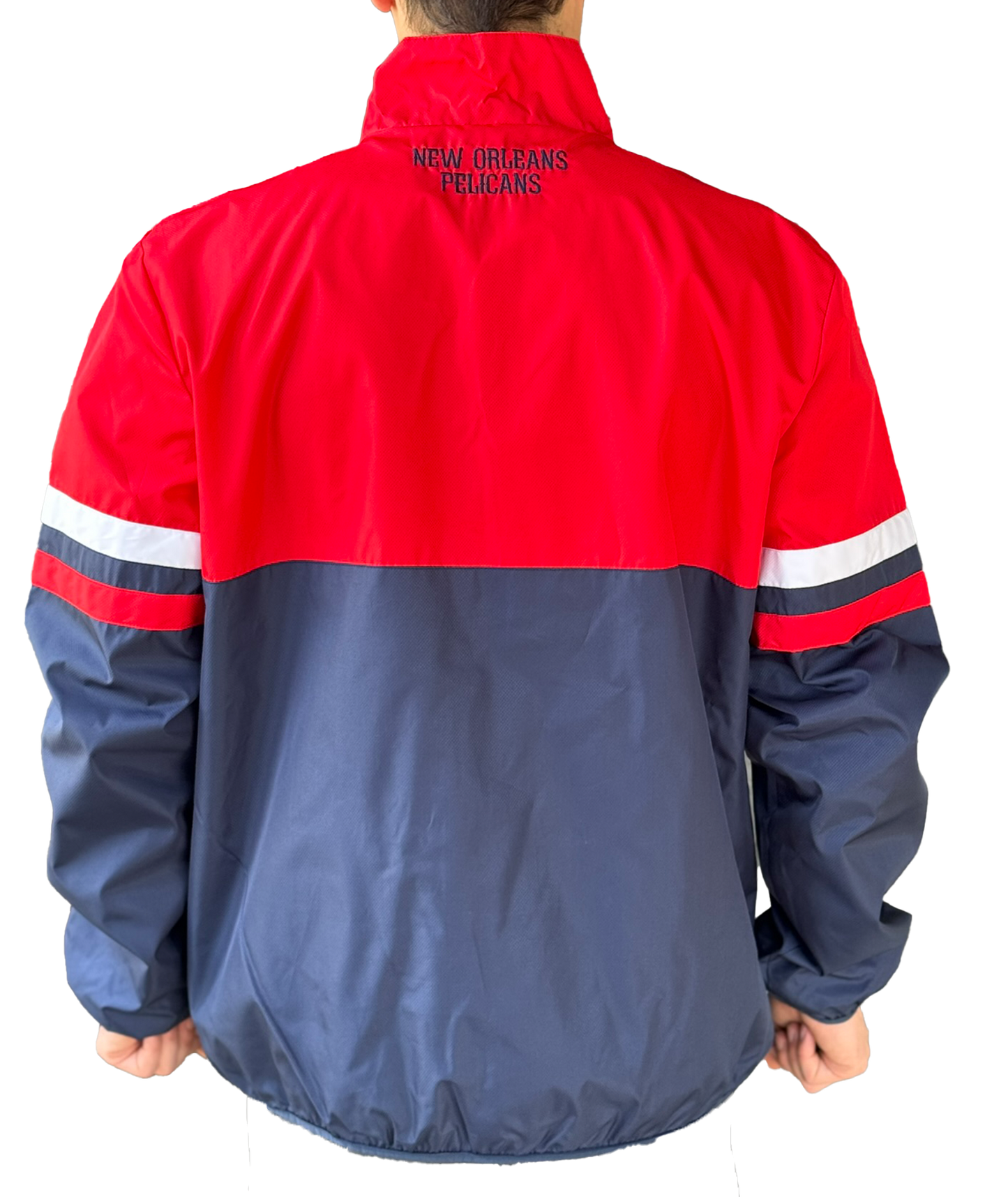 New Orleans Pelican Quarter Zip - Pelican Logo Red Navy
