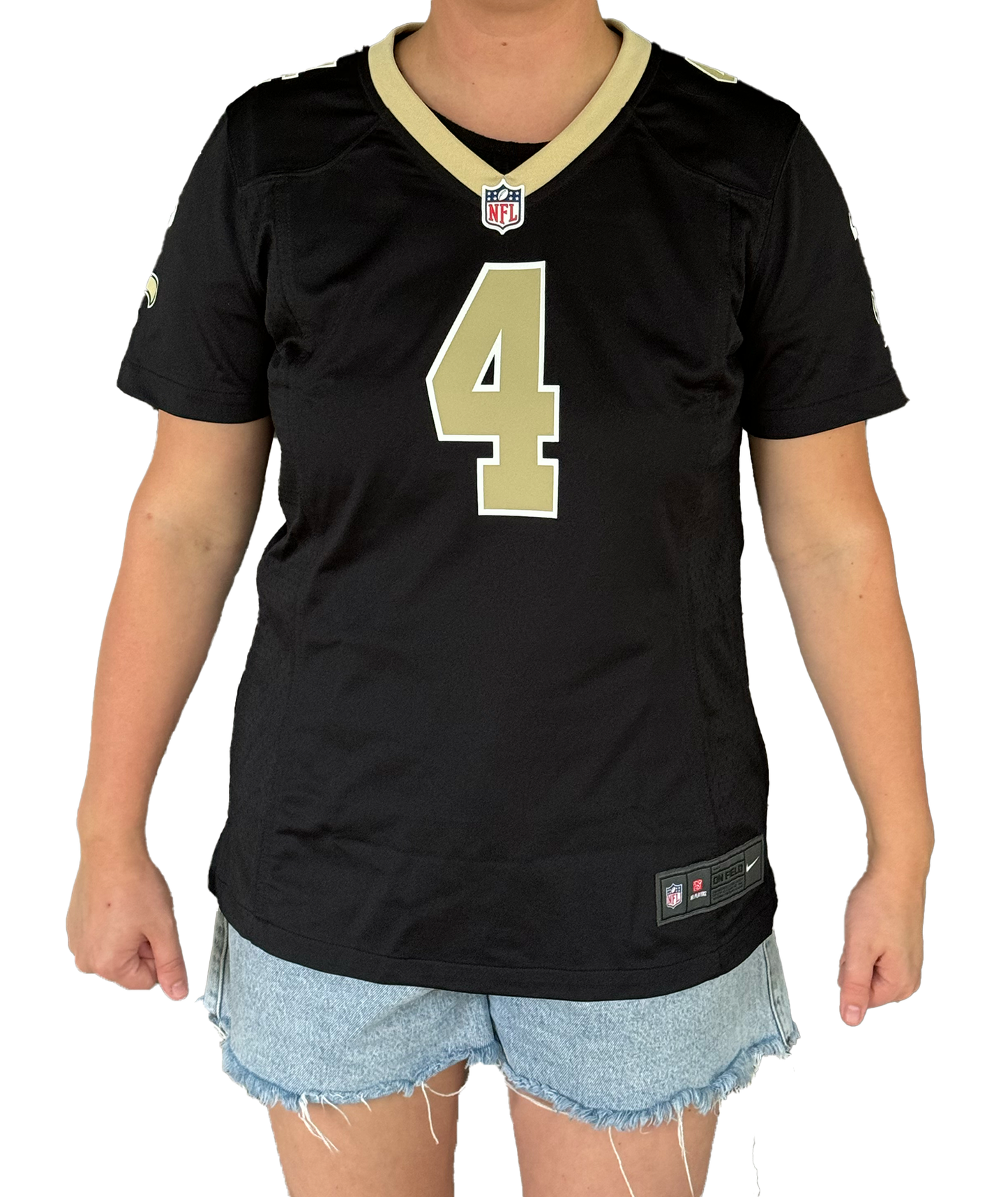 New Orleans Saints Womens Jersey - #4 Carr Black  *SALE*