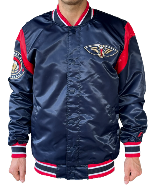 New Orleans Pelican Jacket - Satin Pelican Logo Navy