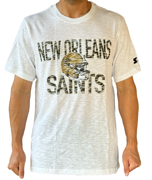 New Orleans Saints Men's Tee - Distressed Helmet SALE SHIRT