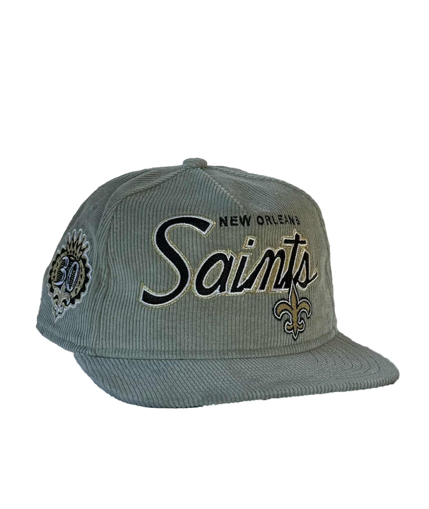 New Orleans Saints Hat Golfer Cord Snapback Black Gold Sports Shop