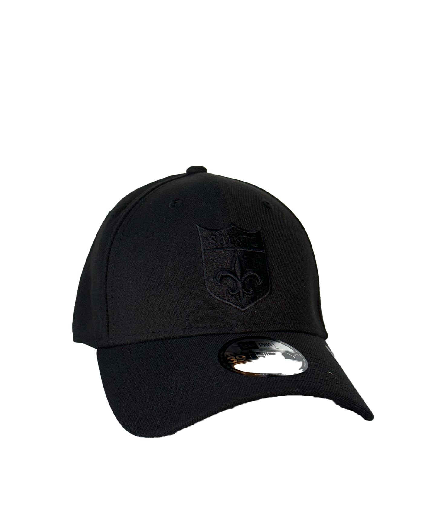 New Orleans Saints Hat Flex Shield Black Tonal Cap Black Gold Sports Shop