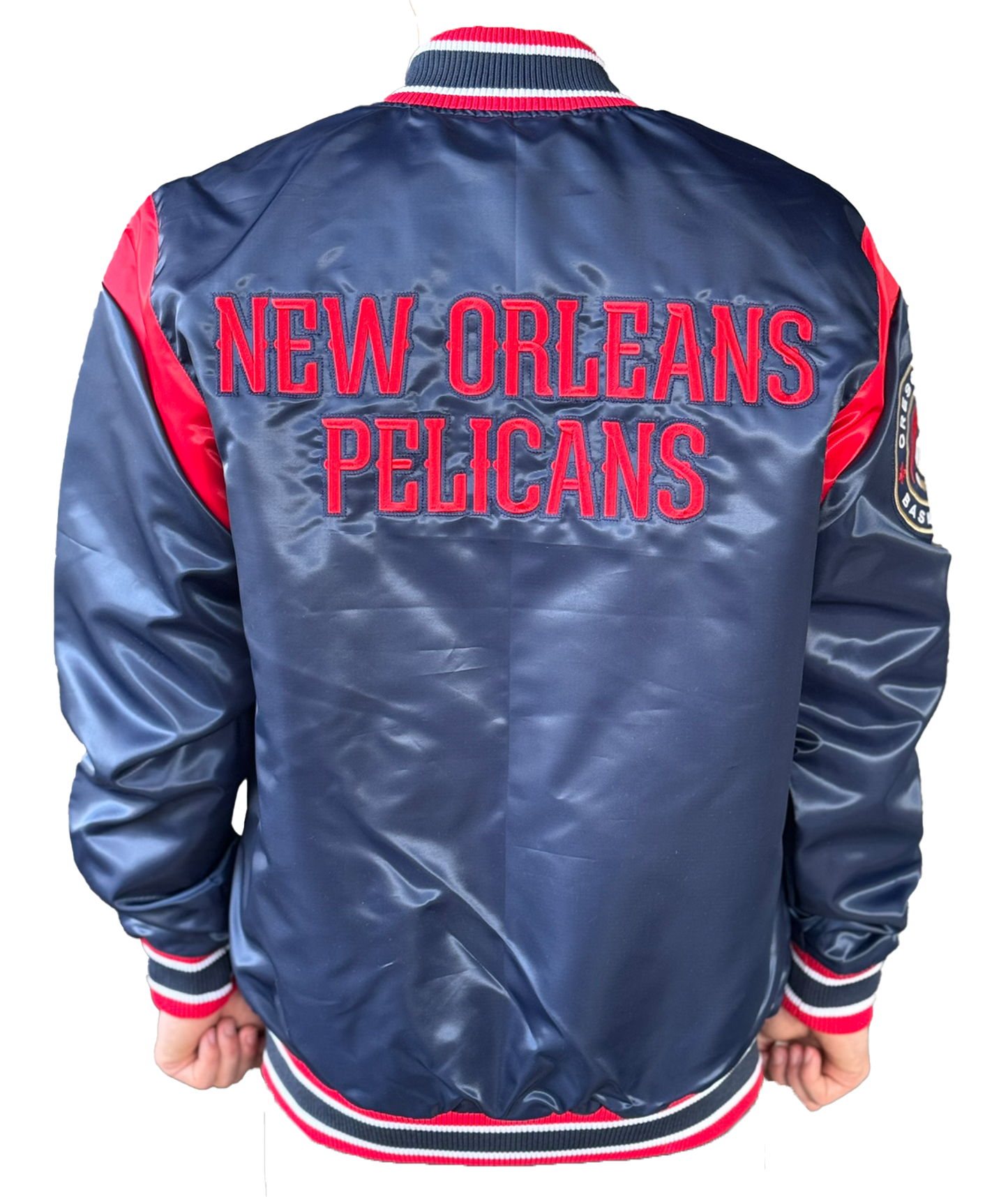 New Orleans Pelican Jacket - Satin Pelican Logo Navy