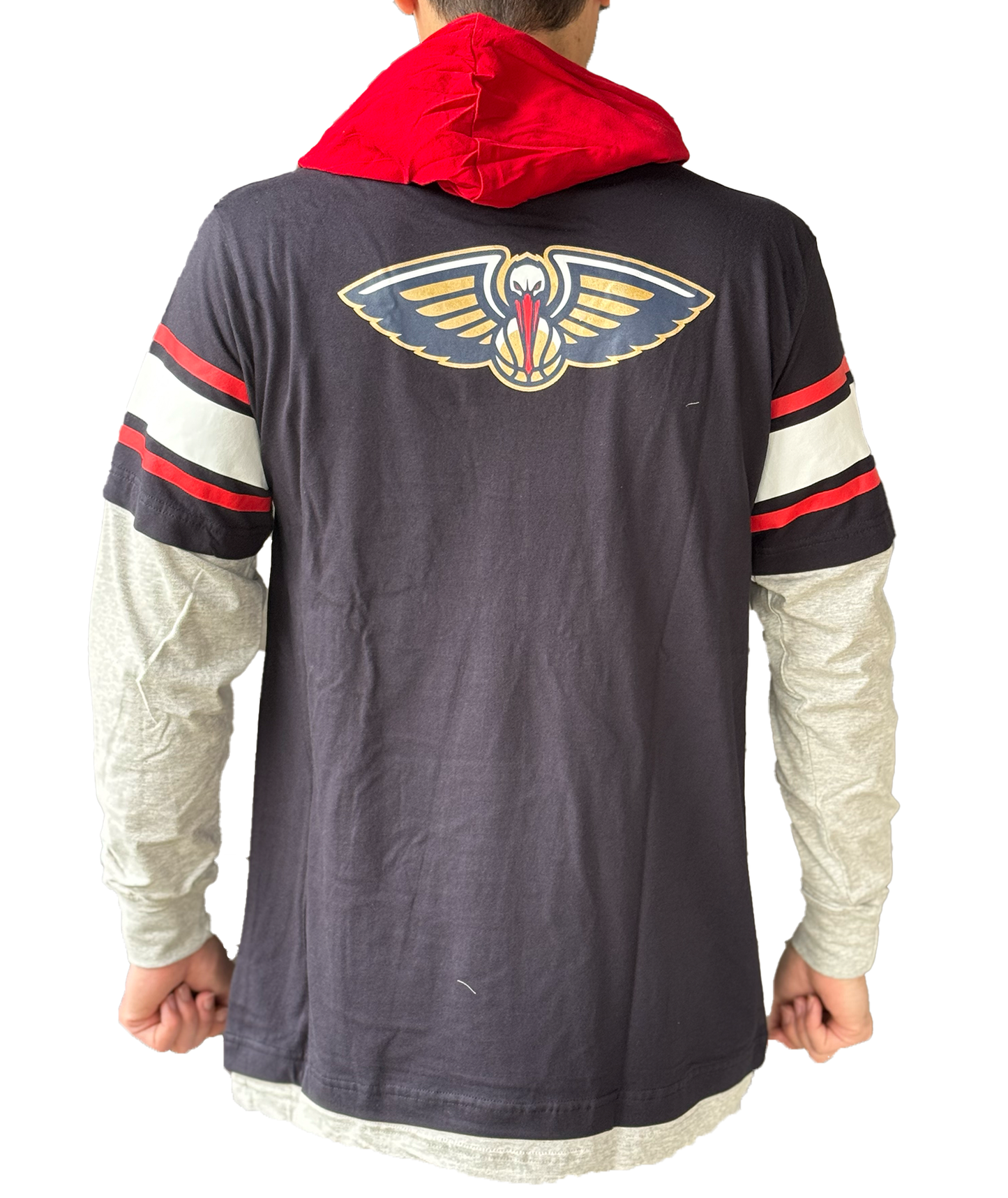 New Orleans Pelican Hooded T-Shirt - NAVY New Orleans Pelicans