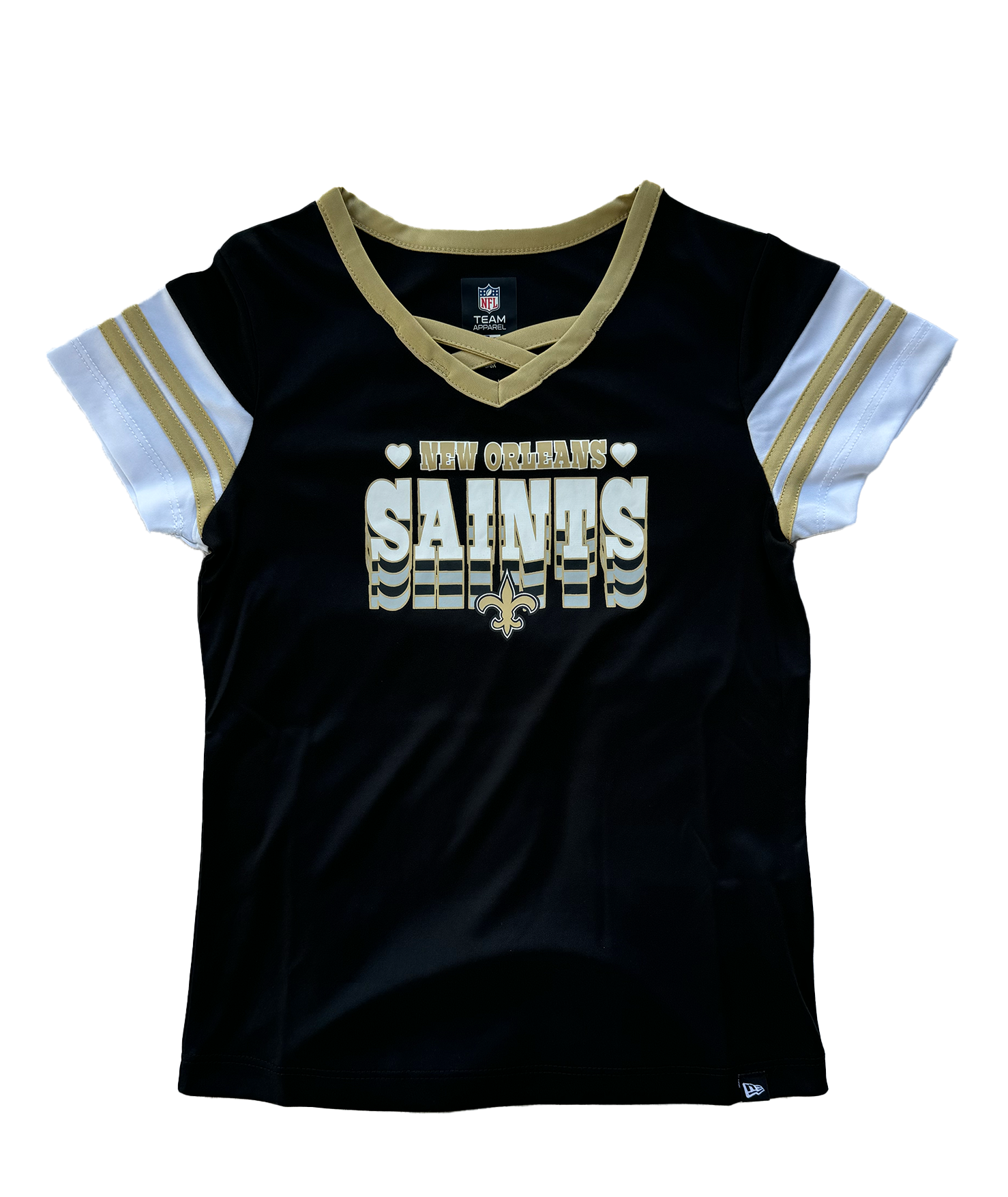 Clothing Women's New Orleans Saints Shirt Saints Sequin Jersey, Gold   Fleurty Girl
