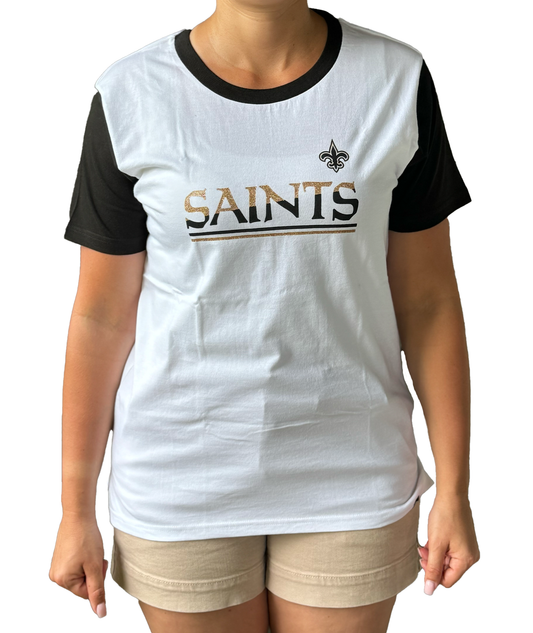 New Orleans Saints Women's Short Sleeve Shirt - 3rd Down Colorblock