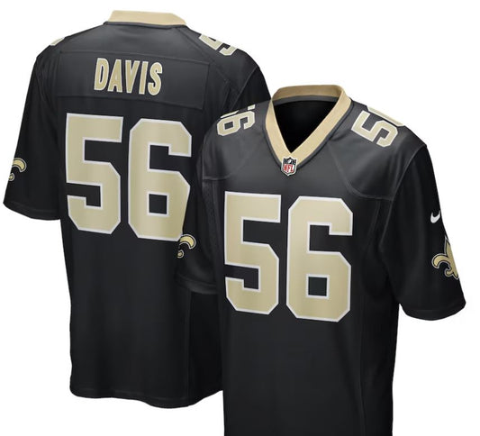 New Orleans Saints Jersey - #56 Davis Black Game Day