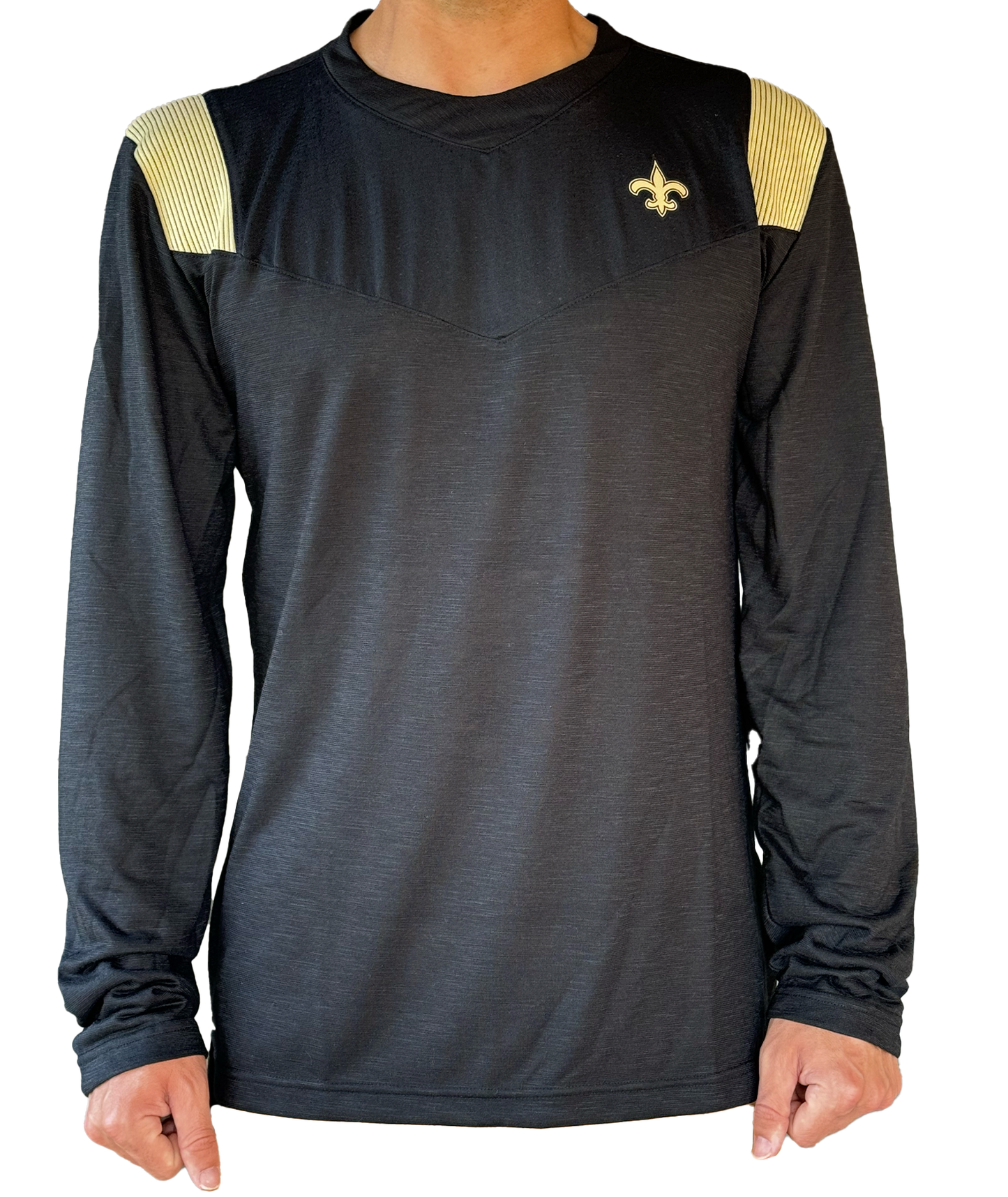 New Orleans Saints Men's Long Sleeve Tee - Gold Shoulder