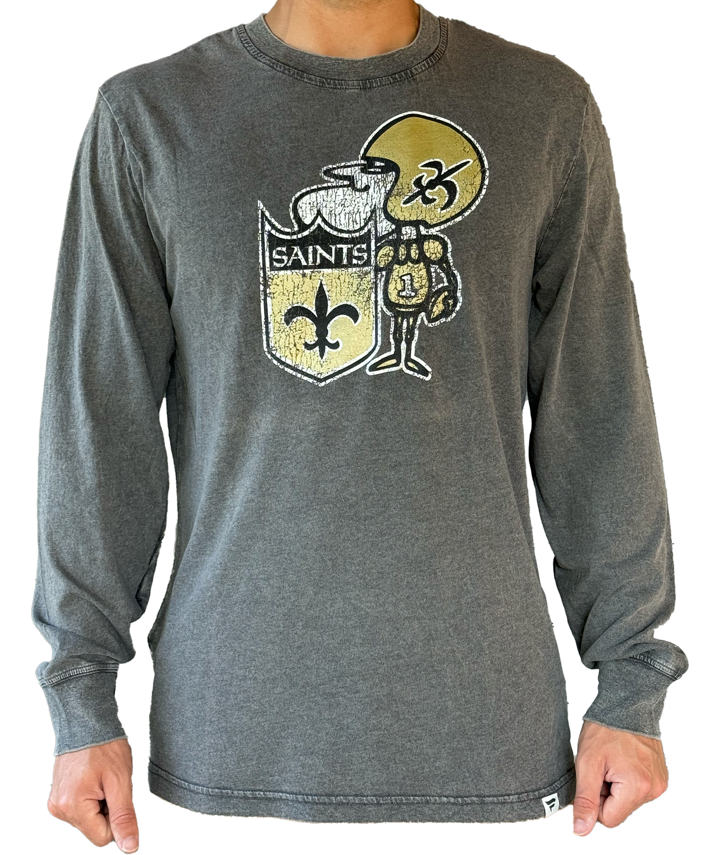 New Orleans Saints Men's Long Sleeve Tee - Washed Primary