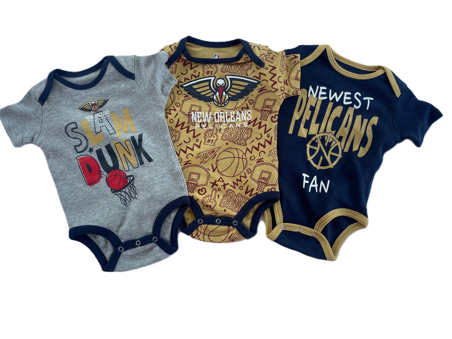 New Orleans Pelicans Babies/Toddlers Onesie - 3 Piece