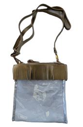 New Orleans Saints Purse - Clear Gold Fringe