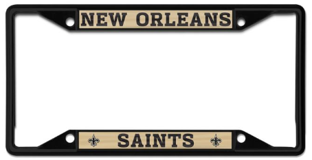 New Orleans Saints License Plate Frame - Black Matte