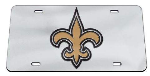 New Orleans Saints License Plate - FDL Silver