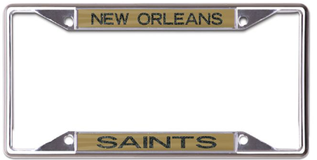 New Orleans Saints License Plate Frame - S/S METALLIC