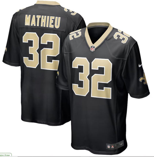 New Orleans Saints Jersey - #32 Mathieu Black Game Day