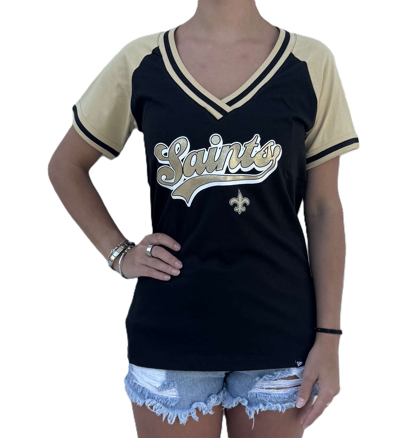 New Orleans Saints Women's Shirt - Script Bling