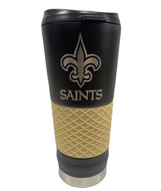 New Orleans Saints Tumbler - 24oz Black/Gold Grip