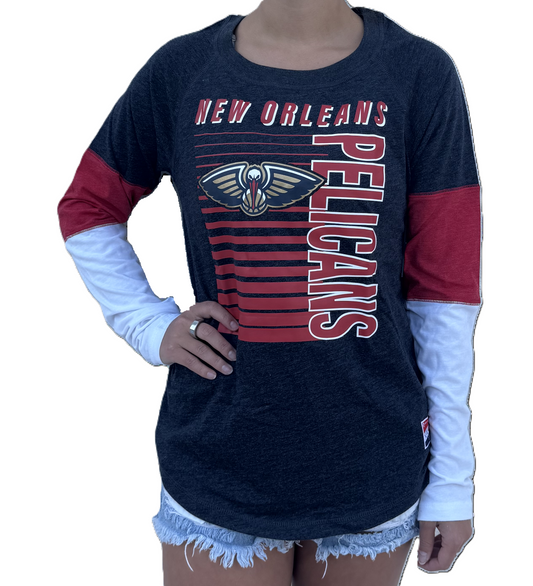 New Orleans Pelicans Women LS Shirt - Vertical