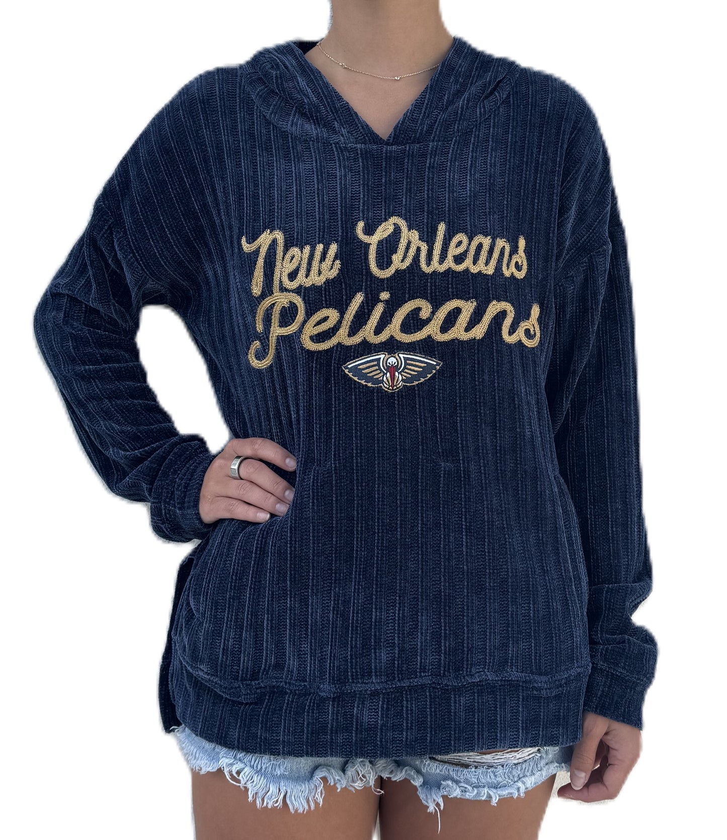 New Orleans Pelicans Women Hoody - Gold Script