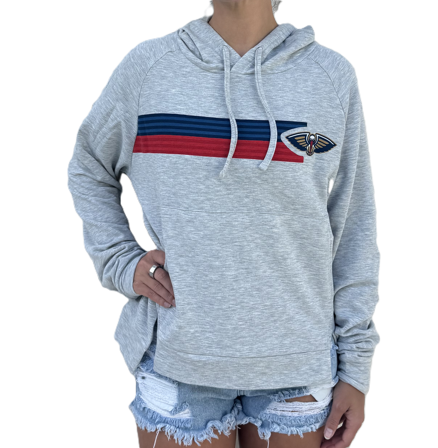 New Orleans Pelicans Women Hoody - Gray Stripe