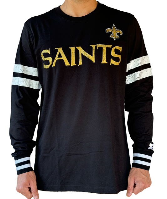 New Orleans Saints Men's Long Sleeve Tee - Distressed SAINTS