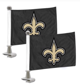 New Orleans Saints Flag - Ambassador Mini Auto Flags - 2 Piece - 4" x 6"