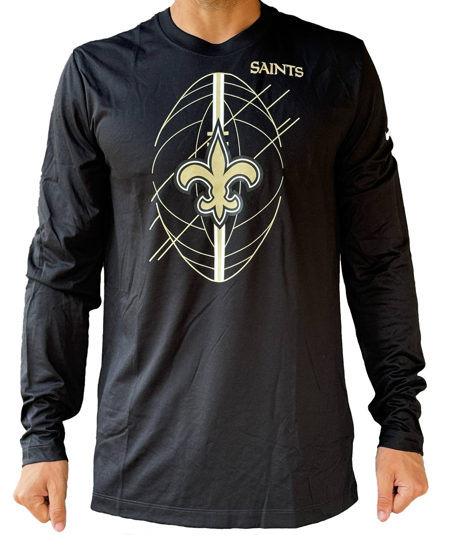 New Orleans Saints Men's Long Sleeve Tee - Black Legend Icon