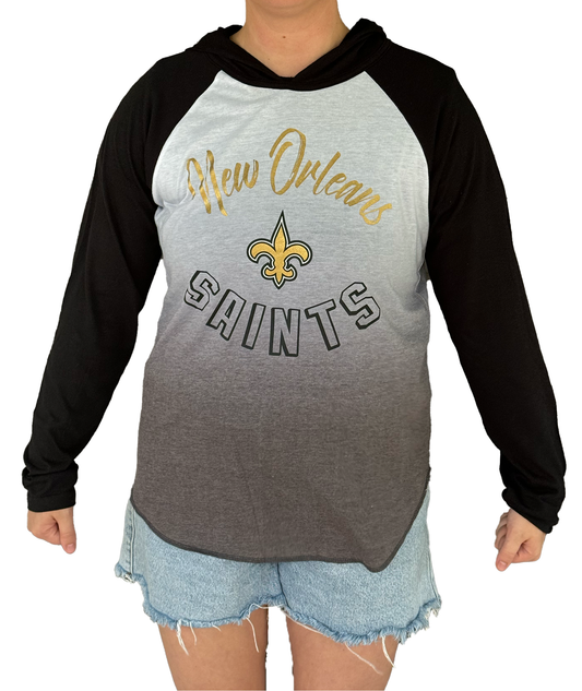 New Orleans Saints Womens Long Sleeve - Faded Hoodie