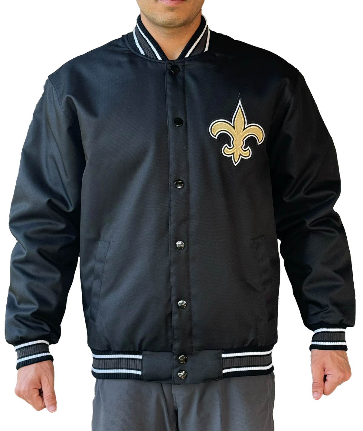 New Orleans Saints Jacket - JH Varsity – Black & Gold Sports Shop