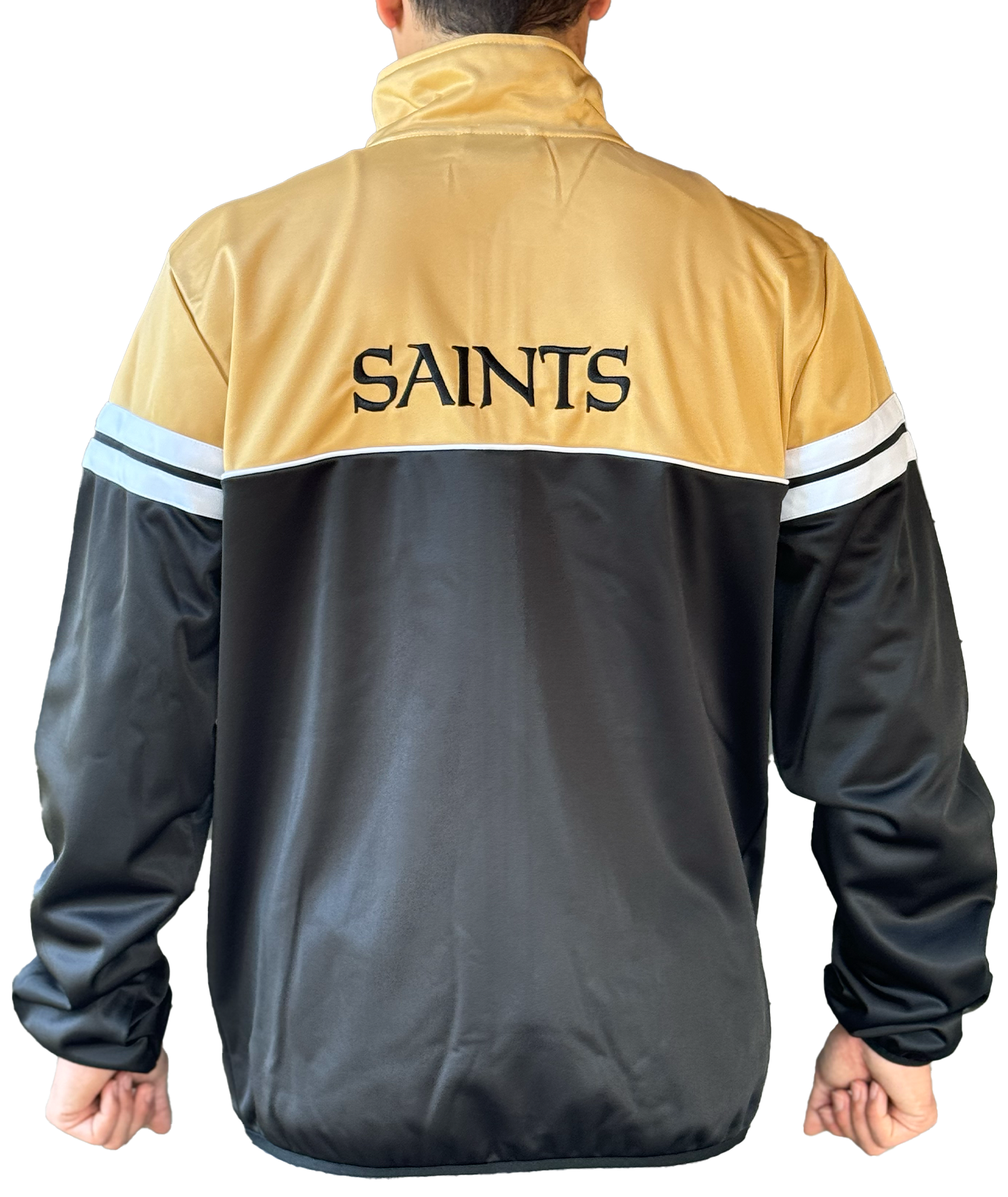 New Orleans Saints Jacket - Colorblock – Black & Gold Sports Shop New Orleans Saints Jacket - Colorblock – Black & Gold Sports Shop