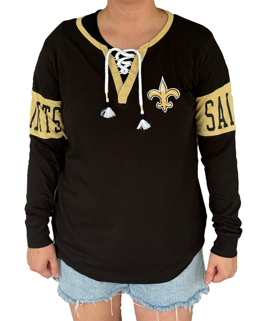 New Orleans Saints Womens Long Sleeve - Hockey Saints Sleeve