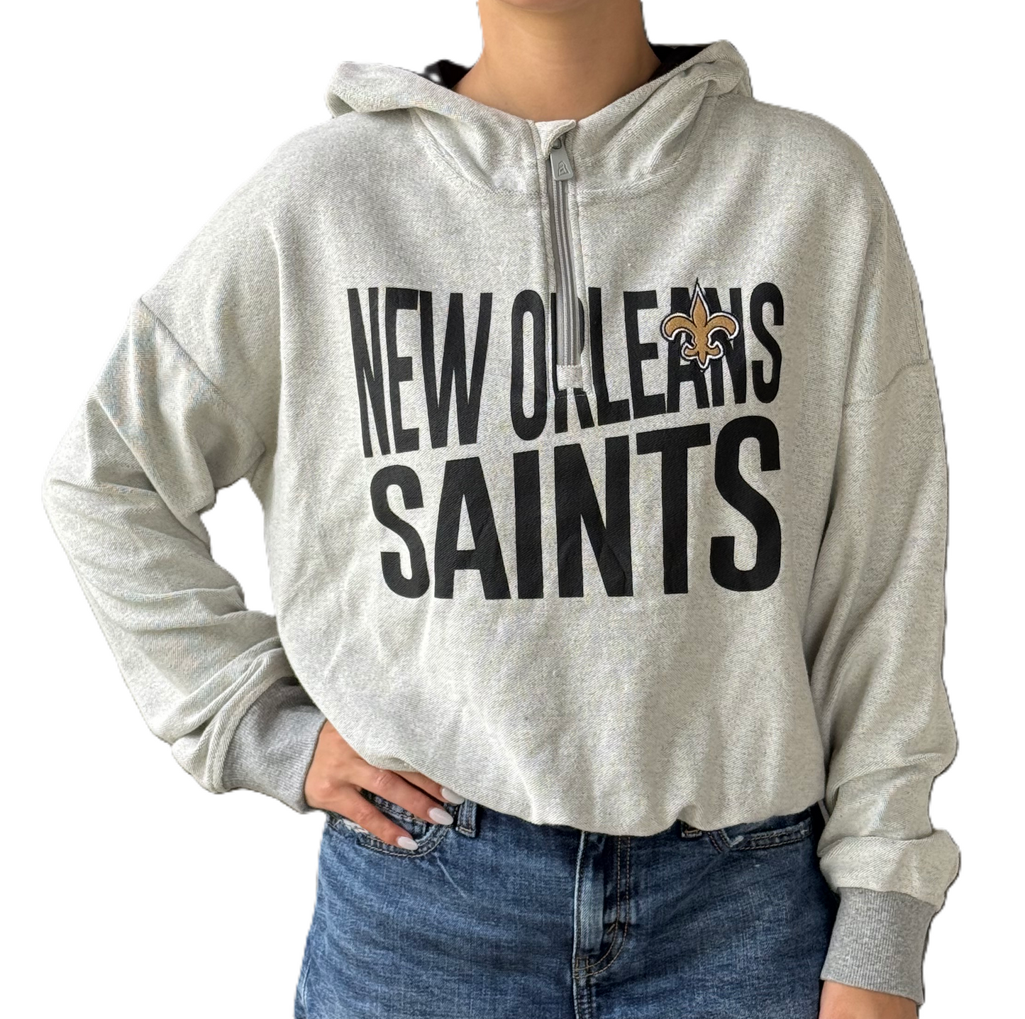 New Orleans Saints Women's Sweat - 1/4 Zip Hoody