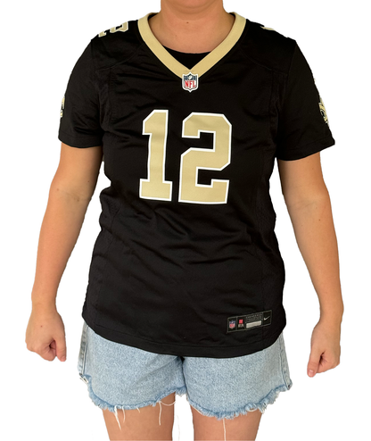 saints jersey dress for women New Orleans Saints Women's "Golden Split" Sequin Jersey Dress The Who Dat Store