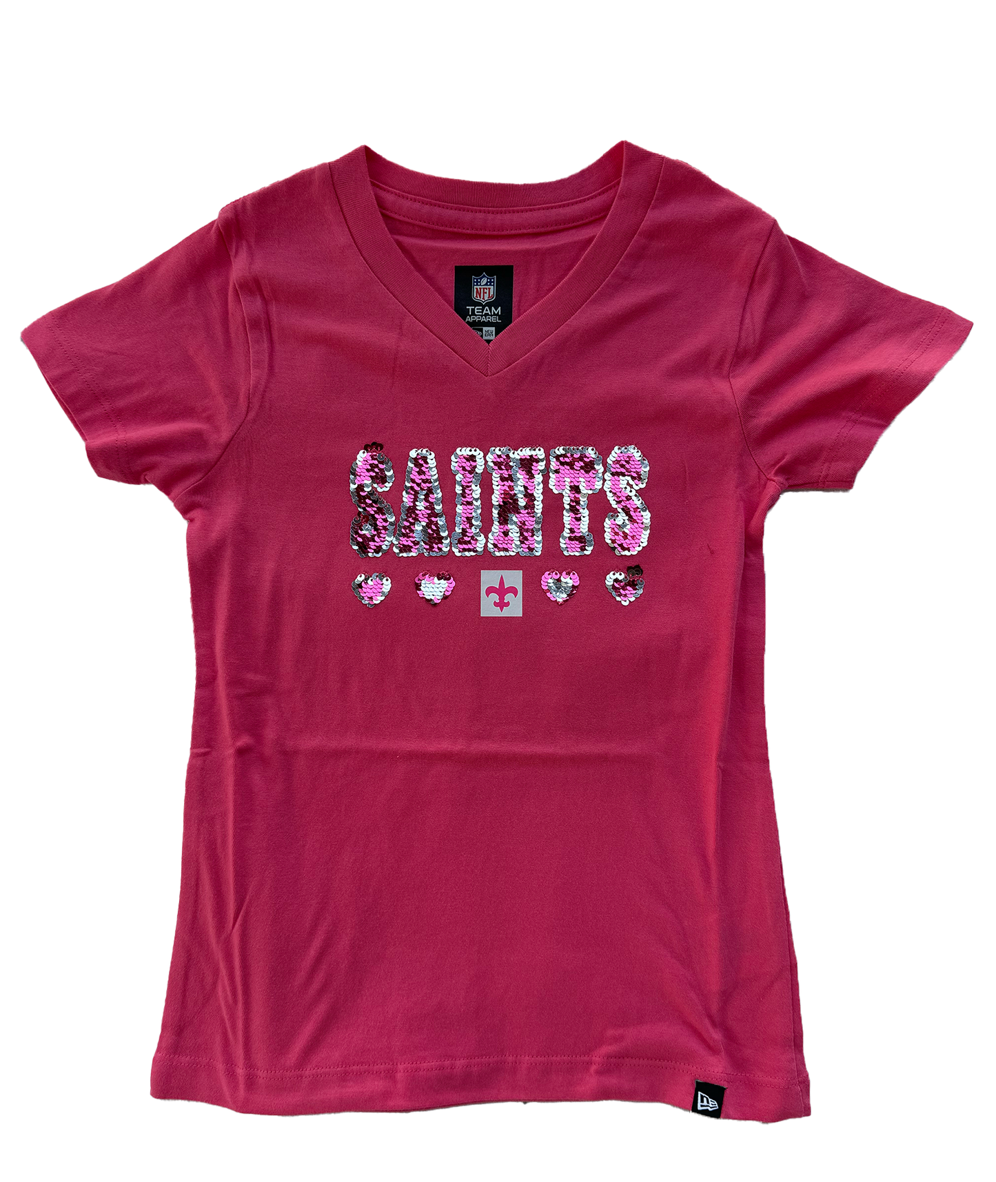 New Orleans Saints Girls Shirt - Pink Bidazzled