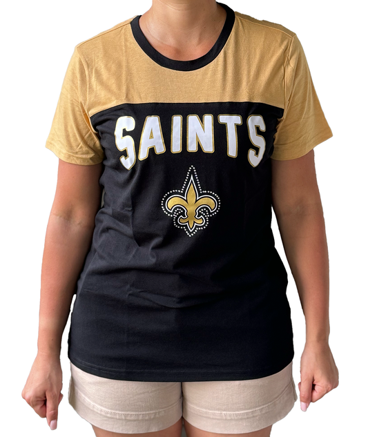 New Orleans Saints Women's Short Sleeve Shirt - Rhine Ringer