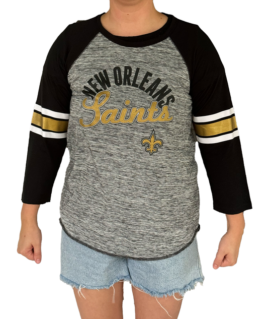 New Orleans Saints Womens Long Sleeve - Heathered Saints