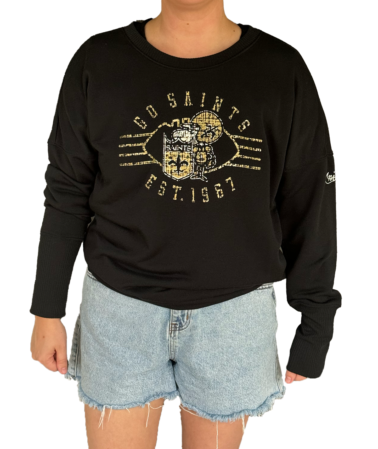 New Orleans Saints Womens Sweat - Faded Sir Saint Football