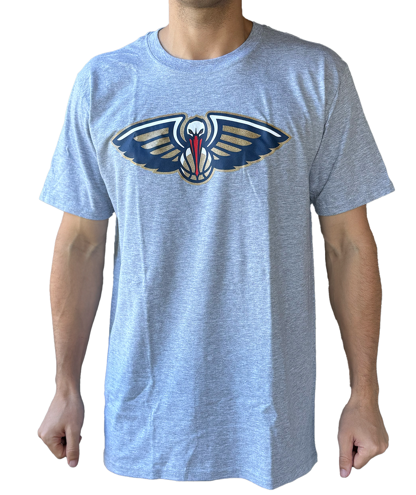 New Orleans Pelican T-Shirt - Steel Heather Basic Logo