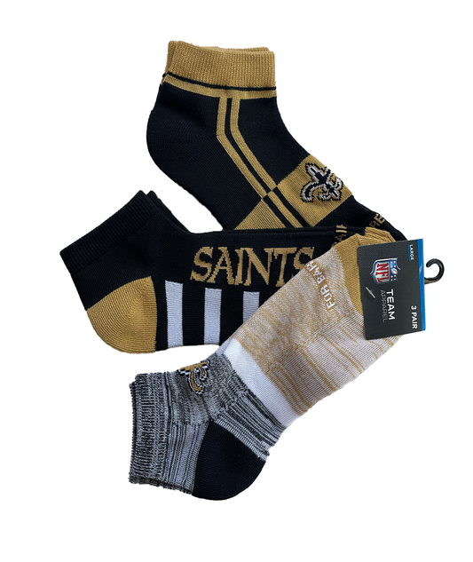 New Orleans Saints Socks - 3 Pack Ankle